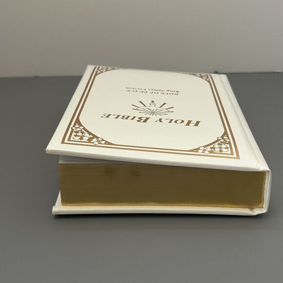 Holy Bible Dove Of Peace Edition KJV Illustrated White Hardcover Faux Leather - Picture 5 of 9